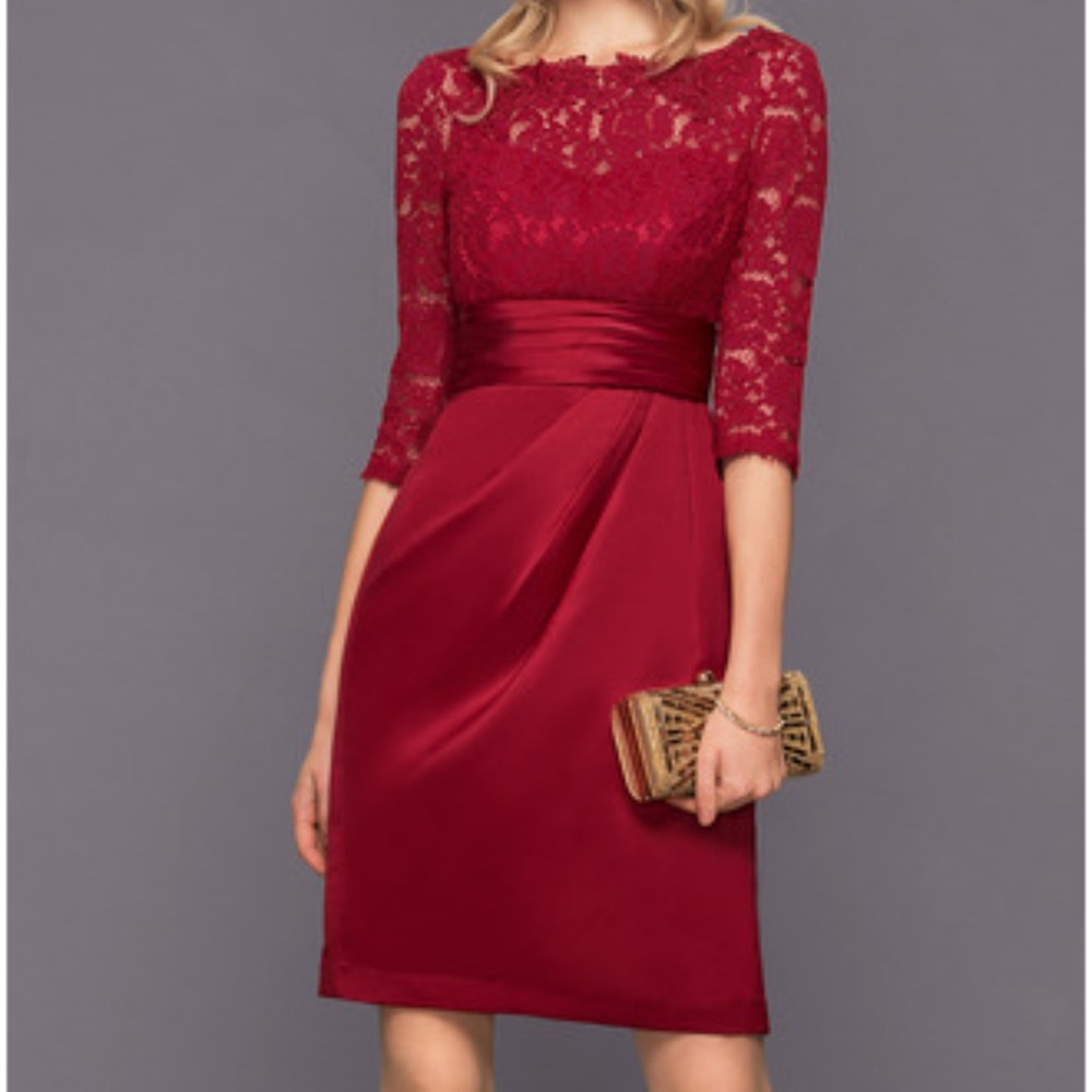 Elegant Red Lace Dress - Picture 2 of 9